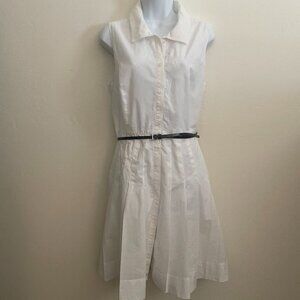 White Cotton Button Down Summer Dress